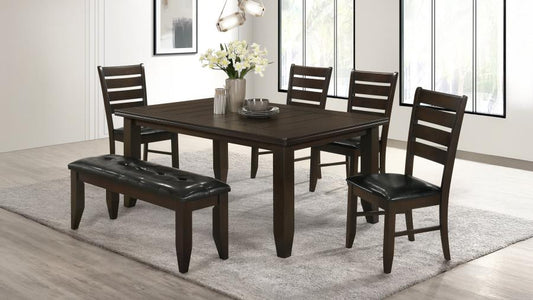 Dalila 6-Piece Rectangular Dining Table Set Cappuccino