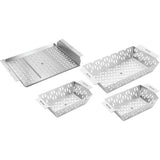 ZWILLING BBQ+ 4-pc Grill Basket Set, 2 Small Grill Baskets, 1 Medium Grill Basket, 1 Grill Topper, Heavy-duty Stainless-Steel, Nestable