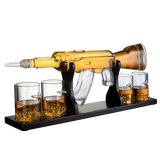 Gun Large Decanter Set Bullet Glasses - Elegant Rifle Gun Whiskey