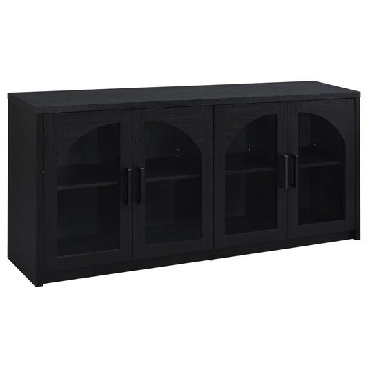 Riva 4-Door Dining Sideboard Buffet Storage Credenza – Black