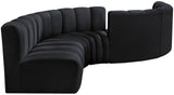 Arc Vegan Leather Modular Sofa - Elegant Design with Deep Channel Tufting for Modern Living Spaces