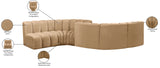Arc Vegan Leather Modular Sofa - Elegant Design with Deep Channel Tufting for Modern Living Spaces