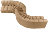 Arc Vegan Leather Modular Sofa - Elegant Design with Deep Channel Tufting for Modern Living Spaces