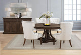 Baney Fabric Upholstered Dining Side Chair Cream and Dark Oak