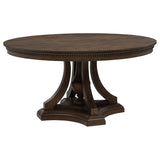 Ridgewell 5-Piece Round Pedestal Dining Set Dark Oak