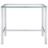 Tolbert 47-Inch Rectangular Tempered Glass Top Bar Table Chrome