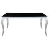 Carone Rectangular 61-inch Glass Top Dining Table Black