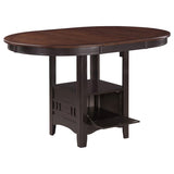 Lavon Oval 60-Inch Counter Height Extension Dining Table Chestnut