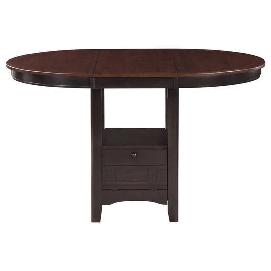 Lavon Oval 60-Inch Counter Height Extension Dining Table Chestnut