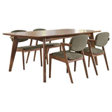 Malone 5-Piece Rectangular Dining Table Set – Dark Walnut