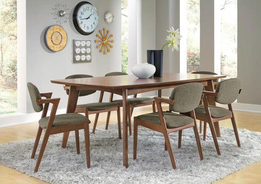 Malone 7-Piece Rectangular Dining Table Set – Dark Walnut
