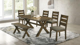 Alston 6-Piece Rectangular Dining Table Set Knotty Nutmeg
