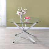 Beckham Round 46-Inch Glass Top Dining Table Chrome