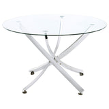 Beckham Round 46-Inch Glass Top Dining Table Chrome