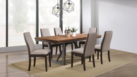 Spring Creek 7-Piece Rectangular Dining Table Set – Taupe