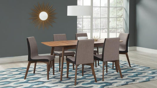 Redbridge 7-Piece Rectangular Dining Set Natural Walnut