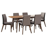 Redbridge 7-Piece Rectangular Dining Set Natural Walnut