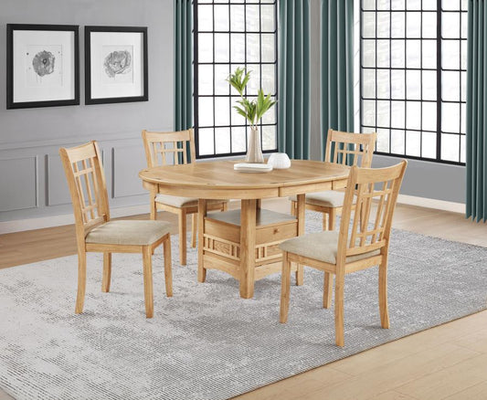 Lavon Oval 60-inch Wood Extension Leaf Dining Table Light Oak