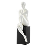 Antoinette Doll Sculpture // Matte White with Black Base