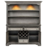 Cresswell 2-Door 3-Drawer Buffet and Hutch – Weathered Taupe