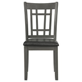 Lavon Wood Dining Side Chair Black and Medium Grey (Set of 2)
