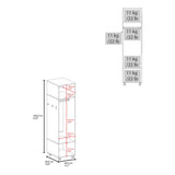 Cluster 63" Tall Wardrove One-Door Cabinet with Mirror, Three Shelves, Casters and Hanging Rod, Armoire, Bedroom Clothes Storage, Cabinet Organizer