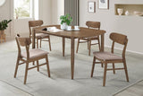 Dortch 5-Piece Oval Dining Set with Upholstered Chairs Walnut