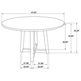 Dinah 5-Piece Round Solid Wood Dining Set Walnut