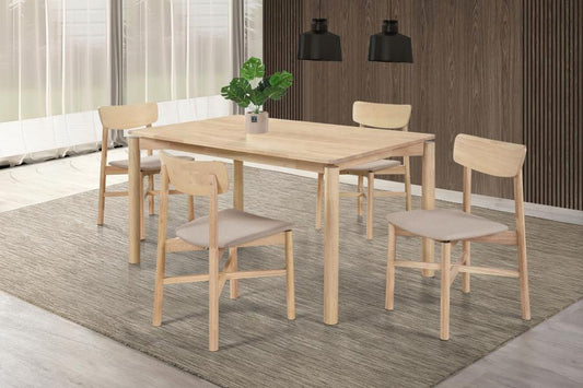 Parkridge 5-Piece 59-Inch Wood Dining Set White Washed