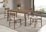 Parkridge 5-Piece 59-Inch Wood Dining Set Natural Walnut