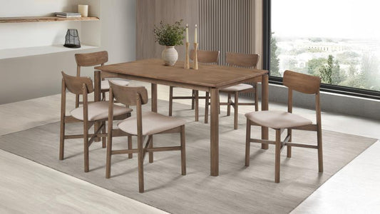 Parkridge 7-Piece 59-Inch Wood Dining Set Natural Walnut