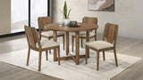 Crestmore 5-Piece 46-Inch Round Wood Dining Table Set – Walnut