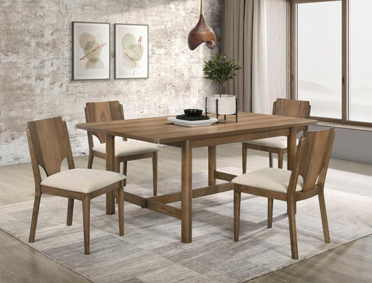 Crestmore 5-Piece Rectangular Dining Table Set – Walnut