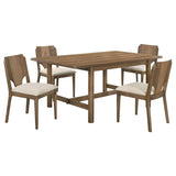 Crestmore 5-Piece Rectangular Dining Table Set – Walnut