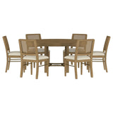 Arini 7-Piece Round Dining Room Table Set Sand Wash
