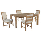 Bruner 5-Piece 72-Inch Rectangular Dining Set Natural Brown
