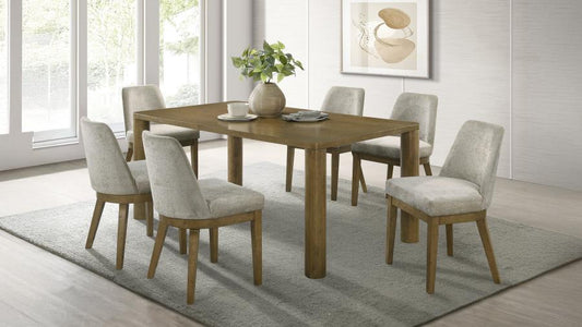Castlewood 7-Piece 71-Inch Rectangular Dining Set Brown Oak