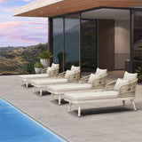 PURPLE LEAF Patio Chaise Lounge Chair Aluminum Pool Lounge Chairs for Outdoor with 2 Cushions for Deck, Pool, Lawn, Garden, Courtyard, Porch