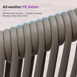 PURPLE LEAF Patio Dining Set with Sunbrella Fabric Cushions and Aluminum Table All-Weather Wicker Patio Table Set for Deck