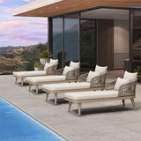 PURPLE LEAF Patio Chaise Lounge Chair Aluminum Pool Lounge Chairs for Outdoor with 2 Cushions for Deck, Pool, Lawn, Garden, Courtyard, Porch