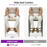 PURPLE LEAF Patio Bar Stools Counter Stools Outdoor Rattan Chairs with Back Modern Aluminum Woven Barstools for Garden Patio Kitchen Indoor