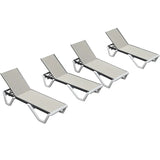 PURPLE LEAF Patio Chaise Lounge Plastic Pool Outdoor Lounge Chair with Aluminum Frame Stackable Patio Tanning Chairs for Poolside Sunbathing Beach Deck Yard