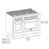 ZLINE 48"Paramount Dual Fuel Range Black Matte Champagne Bronze SDRZ-BLM-48-CB