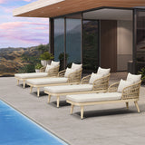 PURPLE LEAF Patio Chaise Lounge Chair Aluminum Pool Lounge Chairs for Outdoor with 2 Cushions for Deck, Pool, Lawn, Garden, Courtyard, Porch