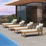 PURPLE LEAF Patio Chaise Lounge Chair Aluminum Pool Lounge Chairs for Outdoor with 2 Cushions for Deck, Pool, Lawn, Garden, Courtyard, Porch