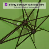 PURPLE LEAF Patio Cantilever Umbrella with Aluminum Offset Hanging for Pool Garden Deck
