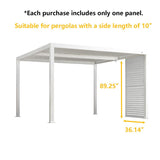 PURPLE LEAF Louvered Pergola Accessory Aluminum Louver Grille for Optimal Privacy, Sunlight Control Side Fixed Shutter Wall, Pergola Not Included