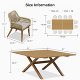 PURPLE LEAF Outdoor Dining Set All-Weather PE Rattan Outdoor Patio Furniture Set with Aluminum Frame