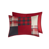 3 Piece Plaid Oversized Cotton Quilt Mini Set, Red