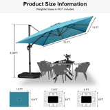 PURPLE LEAF Patio Outdoor Large Umbrella Square and Rectangular Cantilever Yard Sun Umbrellas